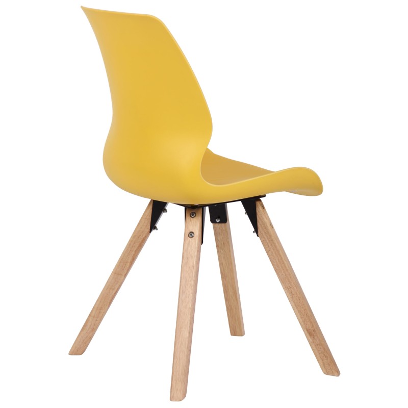 Juego de 4 sillas de plástico Luna, color amarillo Juego de 4 sillas de plástico Luna, color amarillo