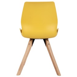 Juego de 4 sillas de plástico Luna, color amarillo Juego de 4 sillas de plástico Luna, color amarillo