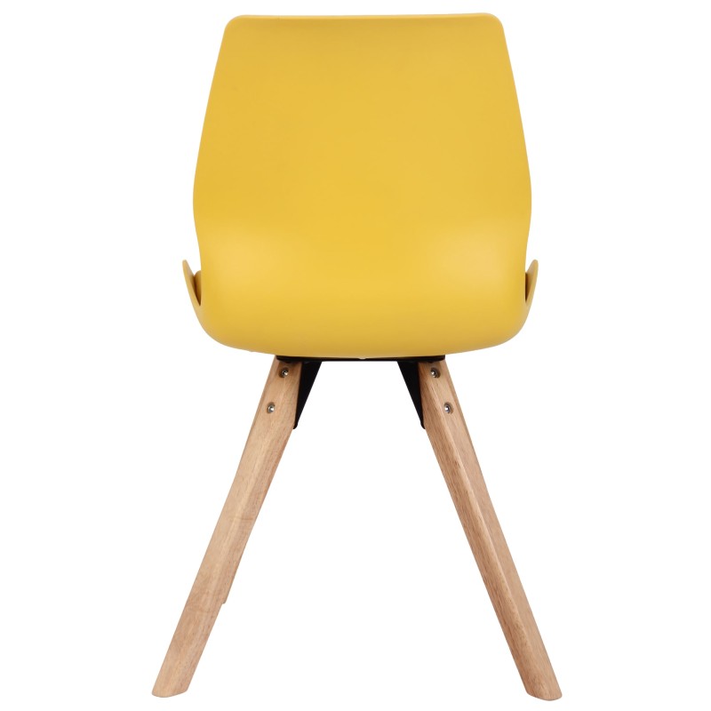 Juego de 4 sillas de plástico Luna, color amarillo Juego de 4 sillas de plástico Luna, color amarillo