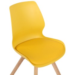 Juego de 4 sillas de plástico Luna, color amarillo Juego de 4 sillas de plástico Luna, color amarillo