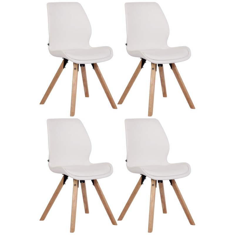Conjunto de 4 sillas Luna, polipiel blanca Conjunto de 4 sillas Luna, polipiel blanca