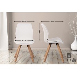 Conjunto de 4 sillas Luna, polipiel blanca Conjunto de 4 sillas Luna, polipiel blanca