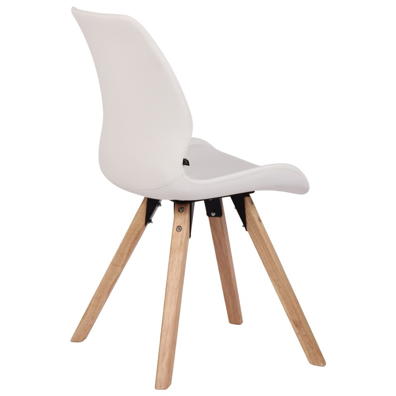 Conjunto de 4 sillas Luna, polipiel blanca