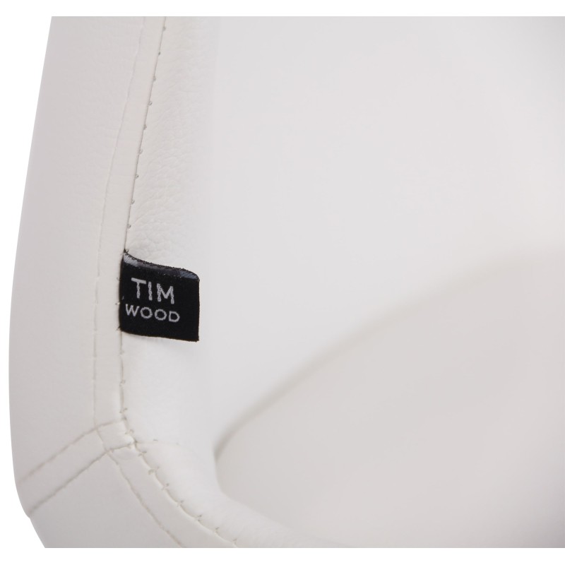Conjunto de 4 sillas Luna, polipiel blanca