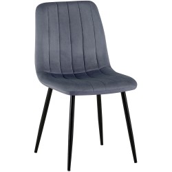 Silla de terciopelo Dijon gris oscuro