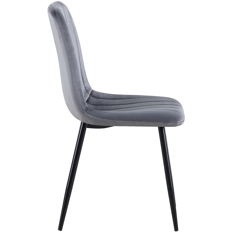 Silla de terciopelo Dijon gris oscuro