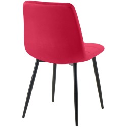 Silla de comedor Tilde de terciopelo rojo Silla de comedor Tilde de terciopelo rojo