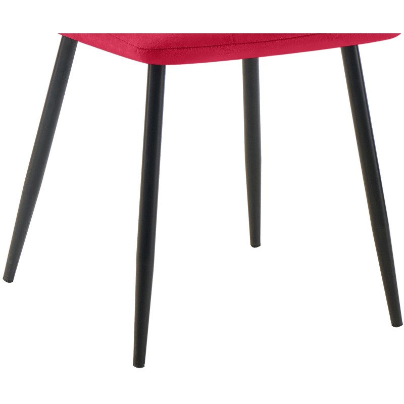 Silla de comedor Tilde de terciopelo rojo
