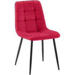 Silla de comedor Tilde de terciopelo rojo Silla de comedor Tilde de terciopelo rojo