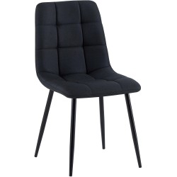 Silla de comedor Antibes en tela negra