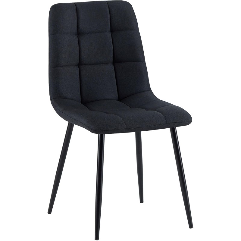 Silla de comedor Antibes en tela negra