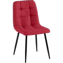 Silla de comedor de tela roja Antibes Silla de comedor de tela roja Antibes