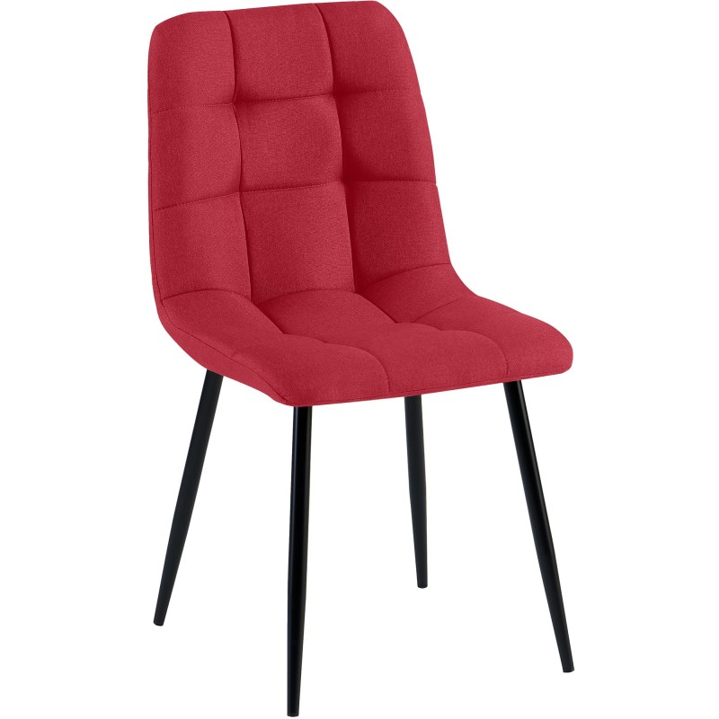 Silla de comedor de tela roja Antibes