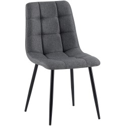 Silla de comedor Antibes en tela gris oscuro Silla de comedor Antibes en tela gris oscuro