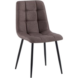 Silla de comedor Antibes en tela marrón