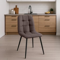 Silla de comedor Antibes en tela marrón Silla de comedor Antibes en tela marrón