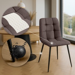 Silla de comedor Antibes en tela marrón Silla de comedor Antibes en tela marrón