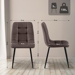 Silla de comedor Antibes en tela marrón Silla de comedor Antibes en tela marrón