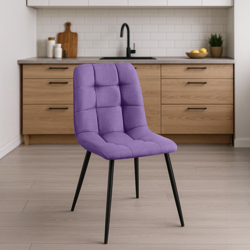 Silla de comedor Antibes de tela morada Silla de comedor Antibes de tela morada