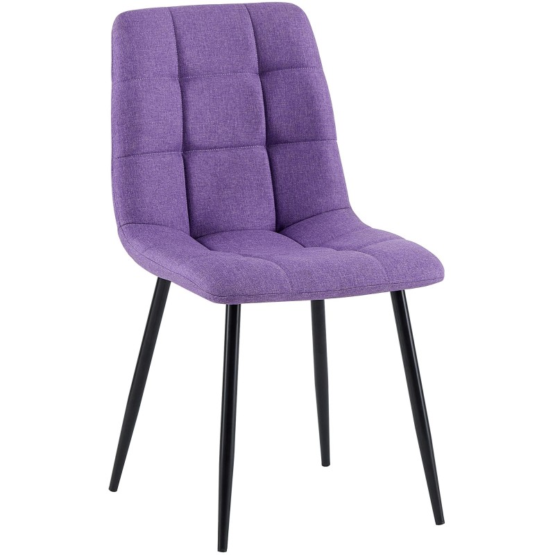 Silla de comedor Antibes de tela morada