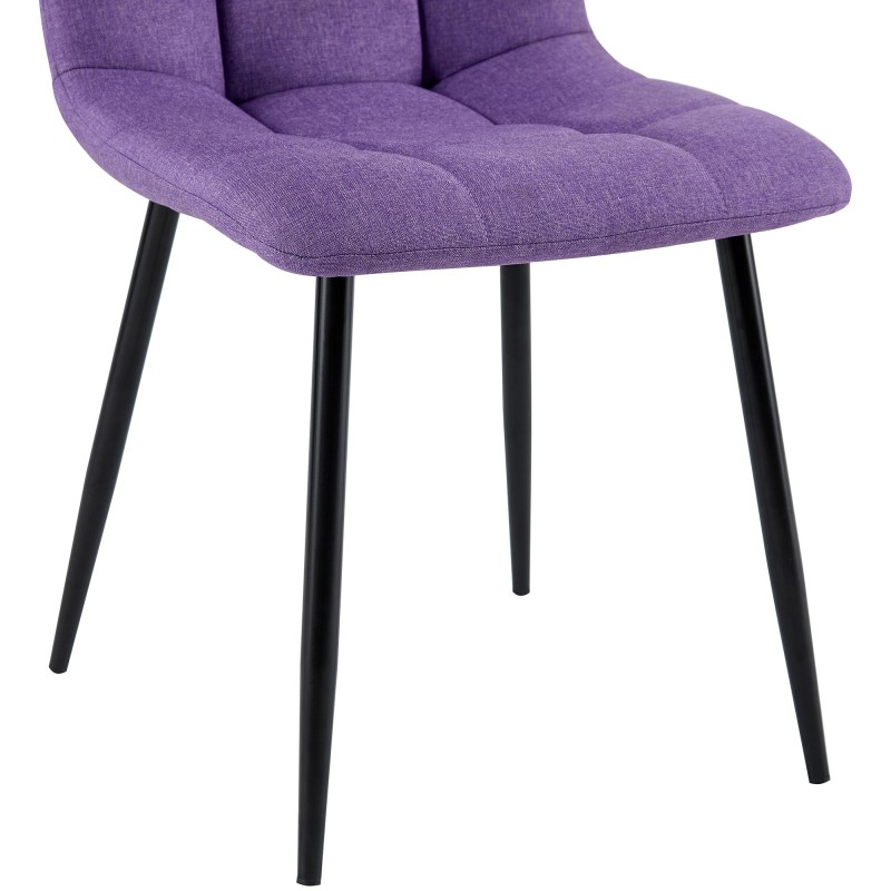 Silla de comedor Antibes de tela morada