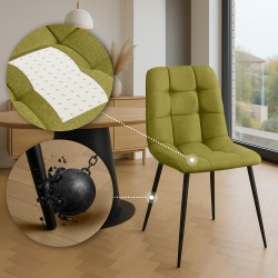Silla de comedor Antibes en tela verde Silla de comedor Antibes en tela verde
