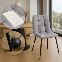 Silla de comedor Antibes en tela gris claro Silla de comedor Antibes en tela gris claro