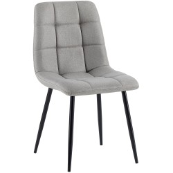 Silla de comedor Antibes en tela gris claro Silla de comedor Antibes en tela gris claro