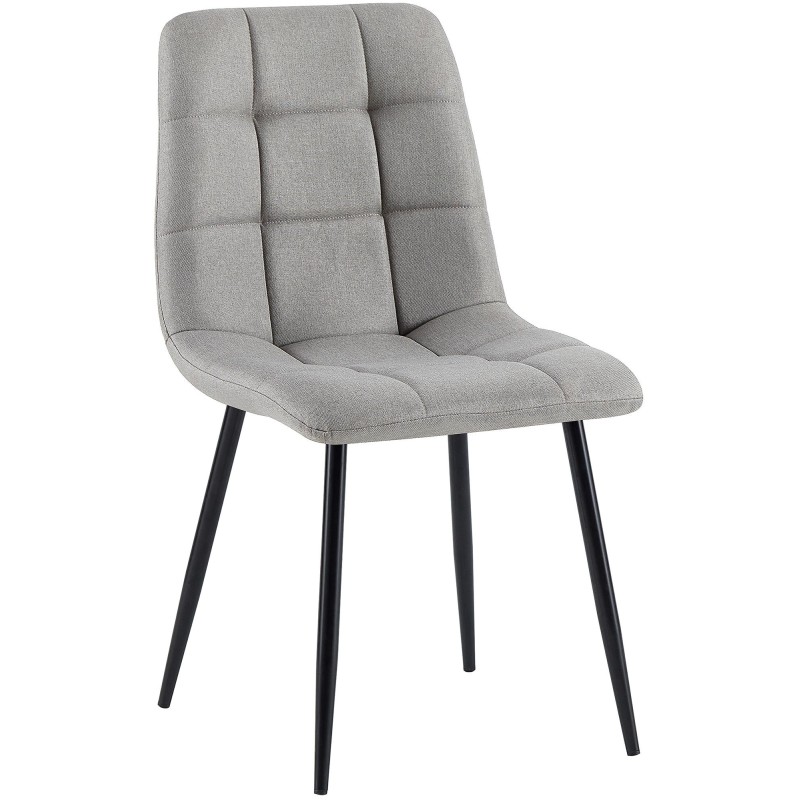 Silla de comedor Antibes en tela gris claro