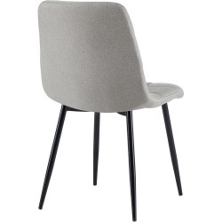 Silla de comedor Antibes en tela gris claro Silla de comedor Antibes en tela gris claro