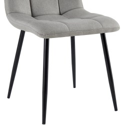 Silla de comedor Antibes en tela gris claro Silla de comedor Antibes en tela gris claro