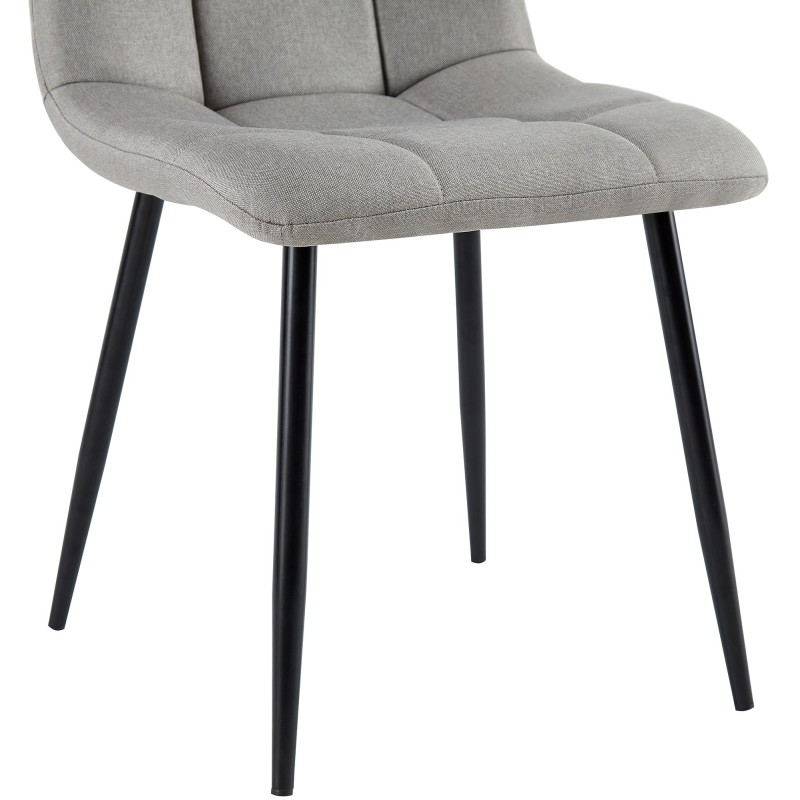 Silla de comedor Antibes en tela gris claro