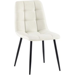Silla de comedor Antibes en tela color crema