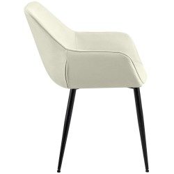 Silla de comedor Vessa en tela color crema Silla de comedor Vessa en tela color crema