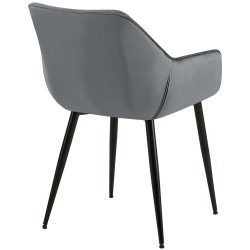 Silla de comedor Vessa en terciopelo gris oscuro Silla de comedor Vessa en terciopelo gris oscuro
