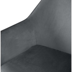 Silla de comedor Vessa en terciopelo gris oscuro Silla de comedor Vessa en terciopelo gris oscuro