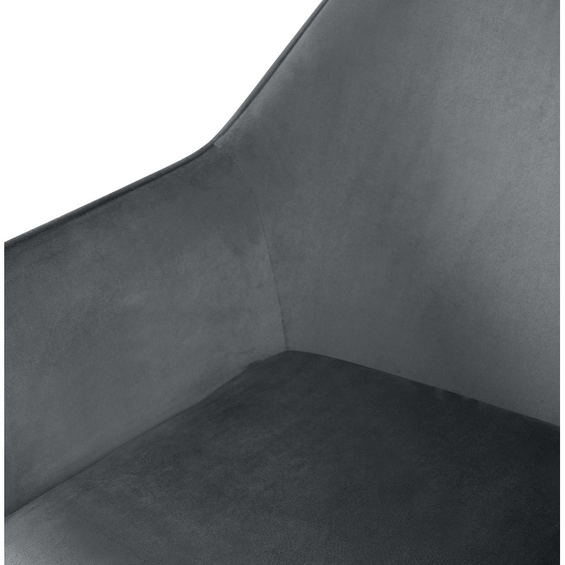 Silla de comedor Vessa en terciopelo gris oscuro Silla de comedor Vessa en terciopelo gris oscuro