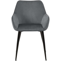 Silla de comedor Vessa en terciopelo gris oscuro Silla de comedor Vessa en terciopelo gris oscuro