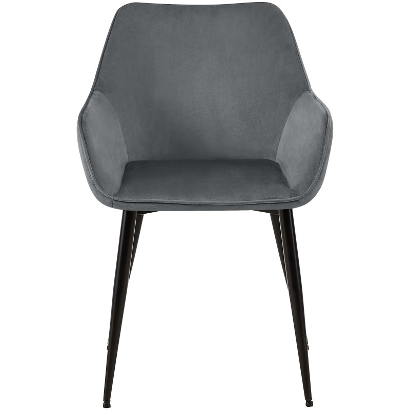 Silla de comedor Vessa en terciopelo gris oscuro Silla de comedor Vessa en terciopelo gris oscuro