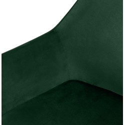 Silla de comedor Vessa en terciopelo verde
