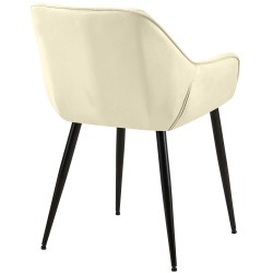 Silla de comedor Vessa de terciopelo color crema