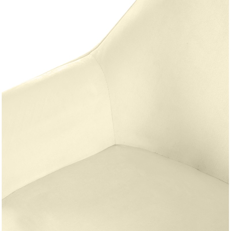 Silla de comedor Vessa de terciopelo color crema