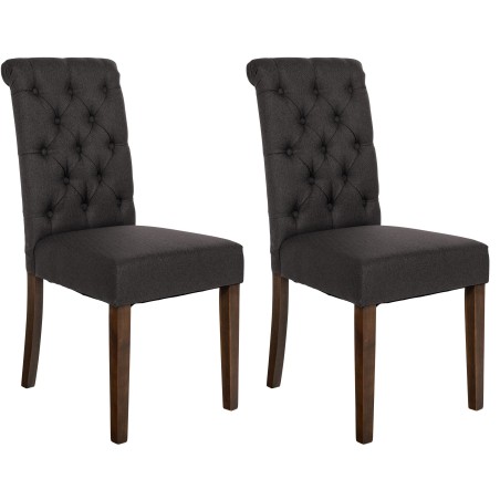 Juego de 2 sillas de comedor Lisburn de tela negra