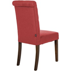 Juego de 2 sillas de comedor de tela roja Lisburn Juego de 2 sillas de comedor de tela roja Lisburn