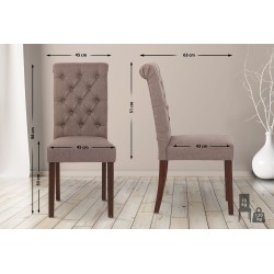 Juego de 2 sillas de comedor Lisburn en tela color topo Juego de 2 sillas de comedor Lisburn en tela color topo