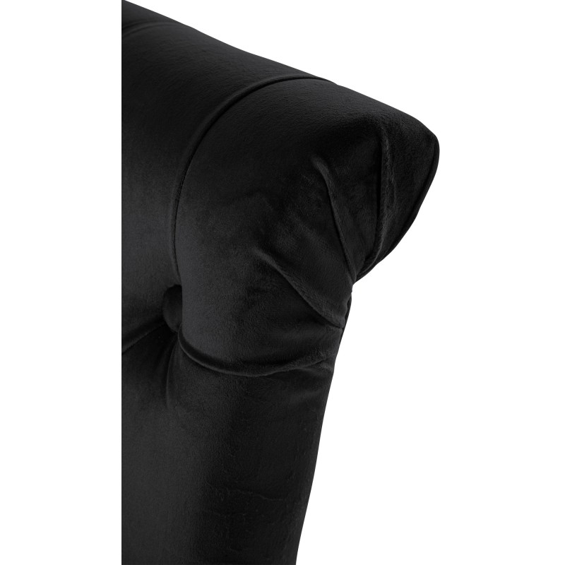 Juego de 2 sillas de comedor Lisburn en terciopelo negro