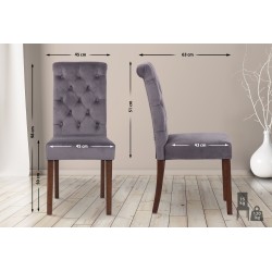 Juego de 2 sillas de comedor Lisburn en terciopelo gris oscuro Juego de 2 sillas de comedor Lisburn en terciopelo gris oscuro