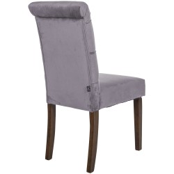 Juego de 2 sillas de comedor Lisburn en terciopelo gris oscuro Juego de 2 sillas de comedor Lisburn en terciopelo gris oscuro