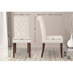 Juego de 2 sillas de comedor de terciopelo color crema Lisburn Juego de 2 sillas de comedor de terciopelo color crema Lisburn