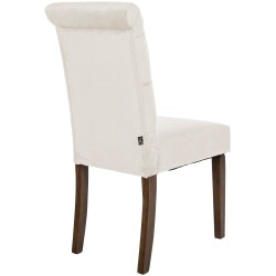 Juego de 2 sillas de comedor de terciopelo color crema Lisburn Juego de 2 sillas de comedor de terciopelo color crema Lisburn